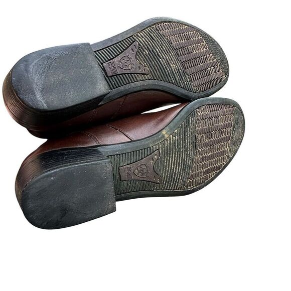 Ariat Spat II Women's Brown Leather Ankle Boots Size 9.5 Snap Detail Bootie - Picture 10 of 13